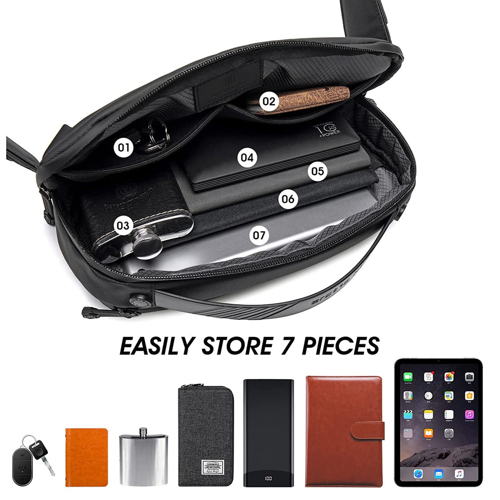 Arctic Hunter Slim Sling Bag for Men Small Cross Body Bag for 8-inch iPad  Water-resistant Chest Bag with Earphone Port Detachable Buckle Side Bag for  Travel Outdoor Casual, Black : : Fashion